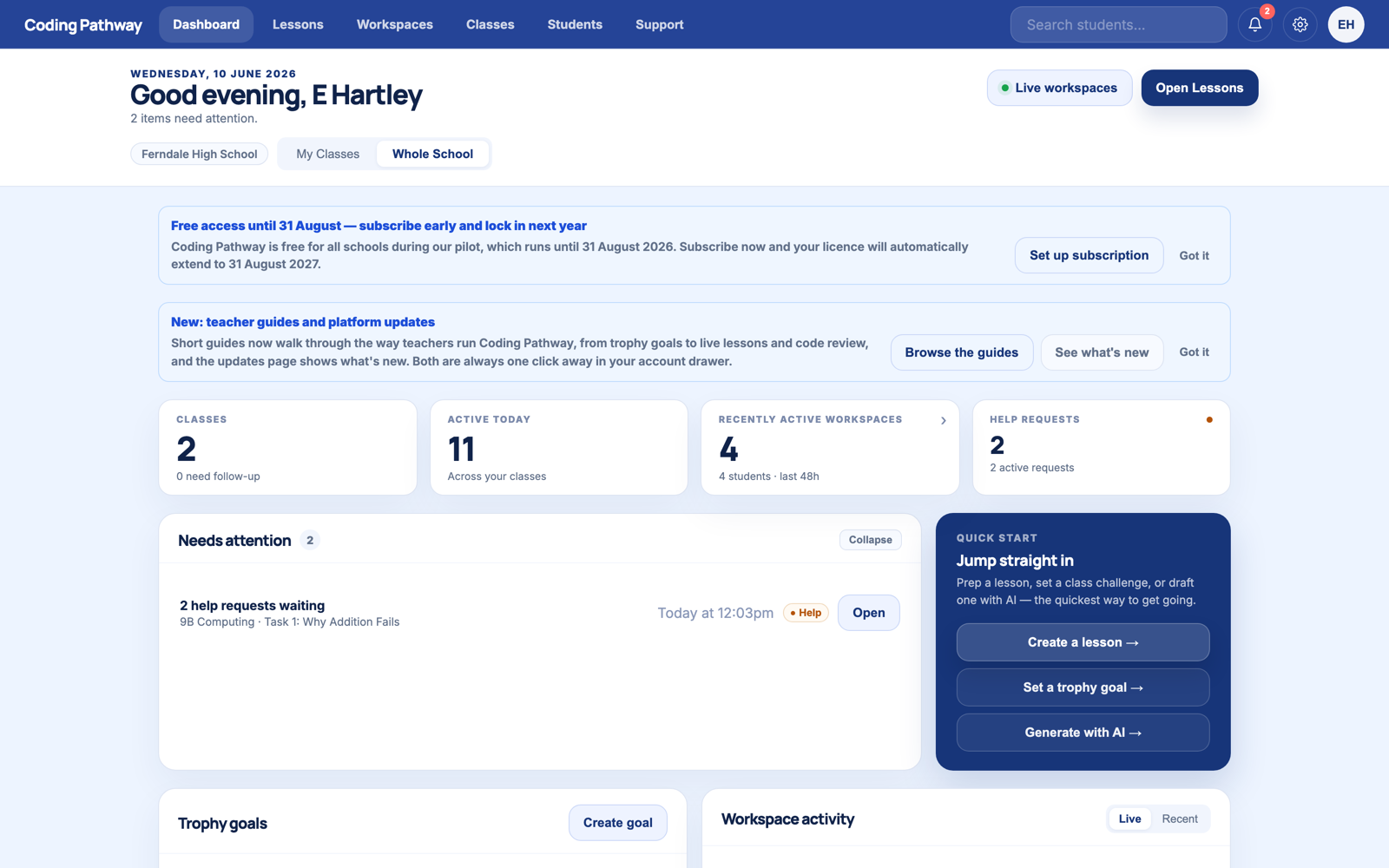 Coding Pathway — Structured Python learning for schools